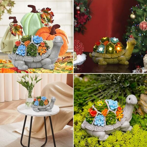 Solar Garden Turtle Statue